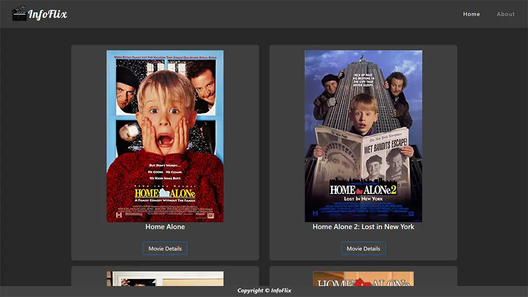 Search results page for InfoFlix