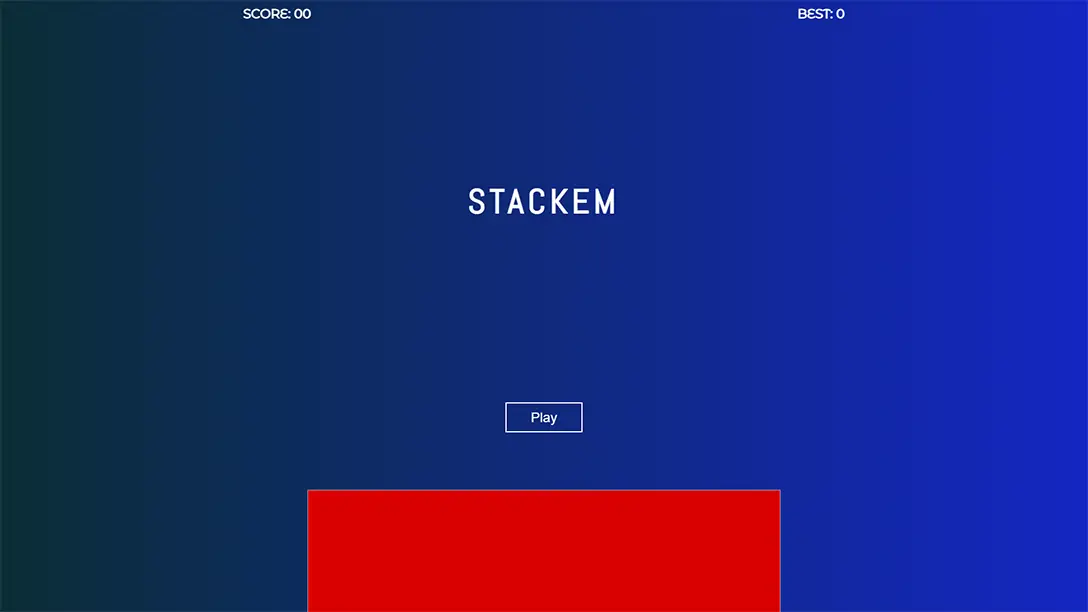 Landing page for the Stackem game